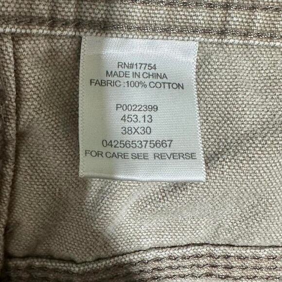 Vintage Distressed Key Double Knees Carpenter Pants Mens 38" Tan Faded Jeans - Picture 4 of 5